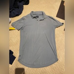 Cuts curve hem grey polo button up xl men’s